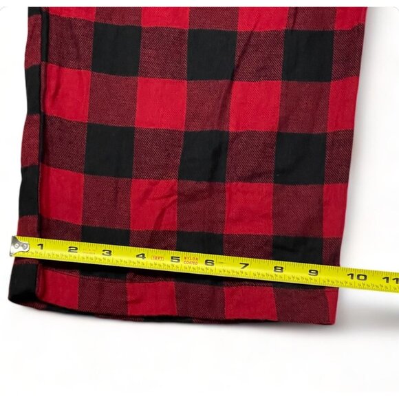 Mens Red and Black Plaid Pajama Pants Size XL Elastic Waist Drawstring - Picture 7 of 9